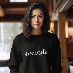Sweatshirt Namasté Méditation noire moderne Yoga spirituel