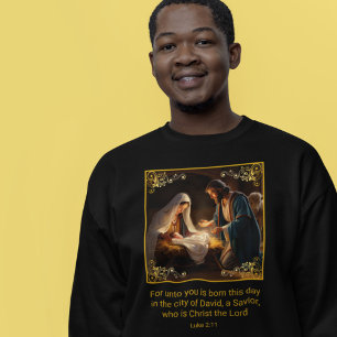 Sweatshirt Nativité de Noël Sainte Famille Religieuse Luc 2:1