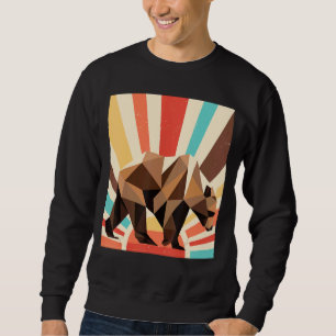 Sweatshirt Nature Animfaune Forêt Retro Ours Brown