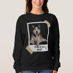 Sweatshirt Né Ce Grand Mignonne Chien Sibérien Et Chiot