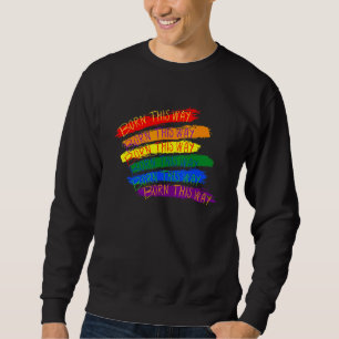 Sweatshirt Né de cette façon Arc-en-ciel Gay Pride en détress