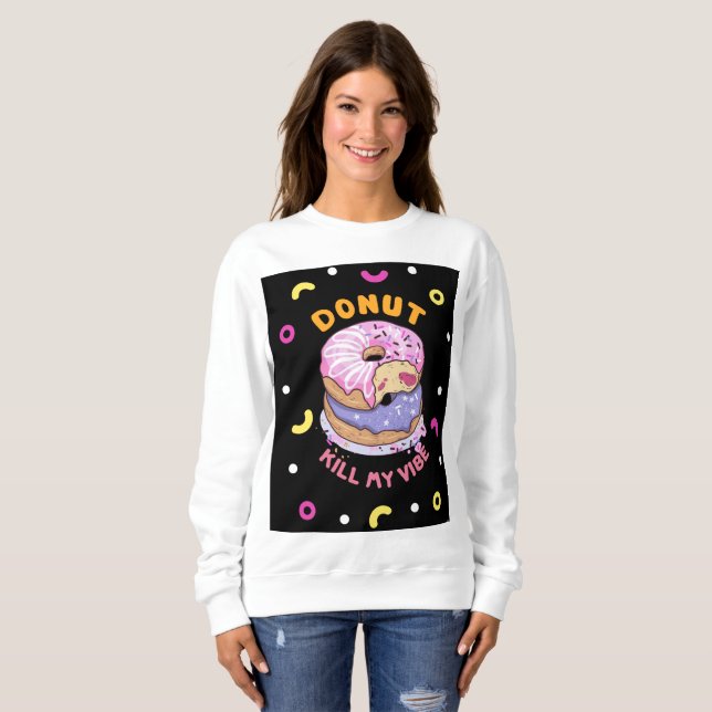 Sweatshirt Ne pas tuer ma vibe beigne (Devant entier)