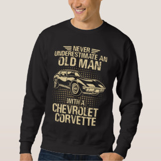 Sweatshirt Ne sous-estimez jamais un vieil homme à la corvett