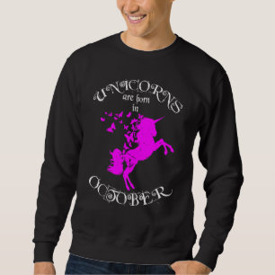 Sweatshirt Nées en octobre papillons licornes magiques Fai