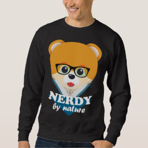 Sweatshirt Nerdy By Nature - Drôle mignon Chien Nerd Pomerani
