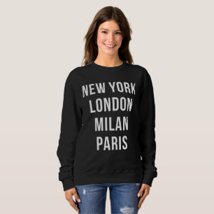Sweatshirt New York Londres Milan Paris