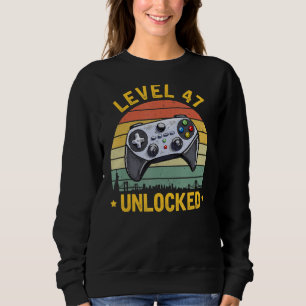 Sweatshirt Niveau 47 Déverrouillé Funny Video Gamer 47th 1973