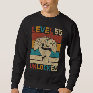 Sweatshirt Niveau 55 Déverrouillé 55e anniversaire 55 ans Jou