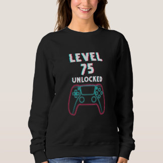 Sweatshirt Niveau 75 Déverrouillé Jeu vidéo Joueur Anniversai