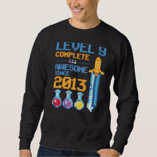 Sweatshirt Niveau 9 Jeu vidéo déverrouillé 9e Anniversaire Pa