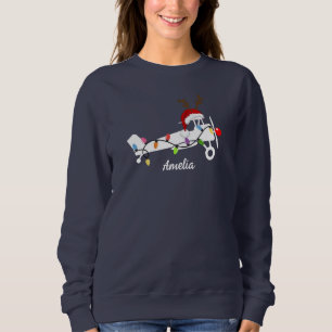 Sweatshirt Noël Avion Personnalisé Mignon Rudolph