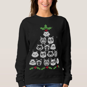 Sweatshirt Noël Chat Arbre Drôle Noël Noël Kitty Nouveauté
