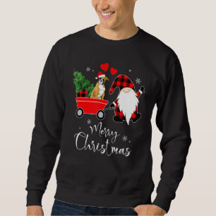 Sweatshirt Noël de chien de boxe avec le pyjama de Santa Hat