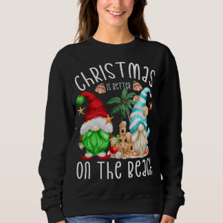 Sweatshirt Noël De Noël Gnome Motif Noël Sur La Plage