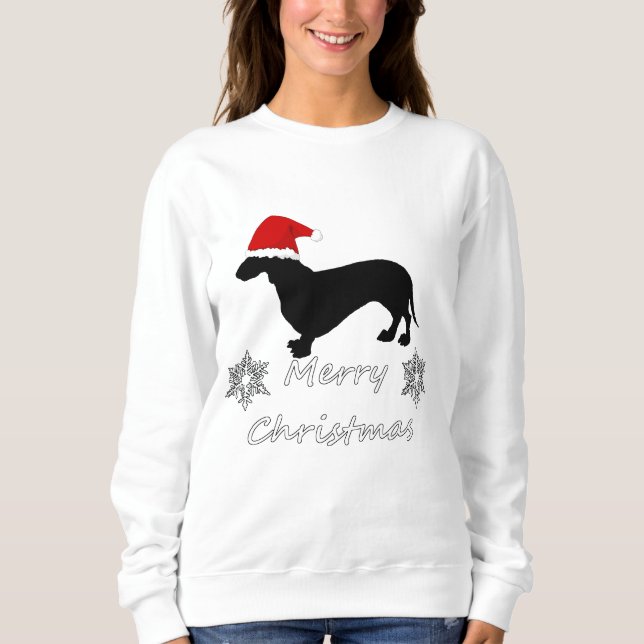 Sweatshirt Noël de teckel (Devant)