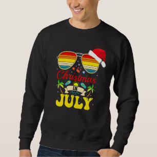 Sweatshirt Noël En Juillet Santa Hat Lunettes de soleil Hawai