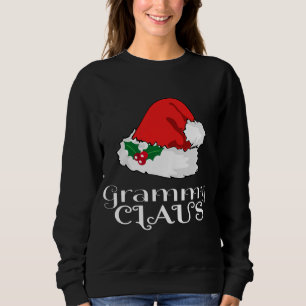 Sweatshirt Noël Grammy Claus Correspondant Pyjama Santa Hat X