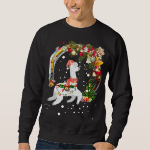Sweatshirt Noël Llama Santa Hat Ugly Xmas Arbre Alpaca