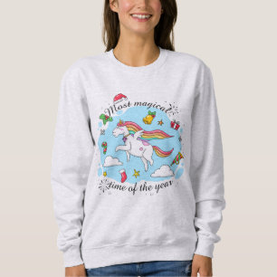 Sweatshirt Noël magique à Noël Unicorn
