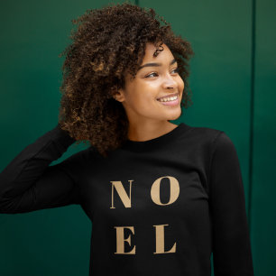 Sweatshirt Noel noir et or   Noël tendance et élégant
