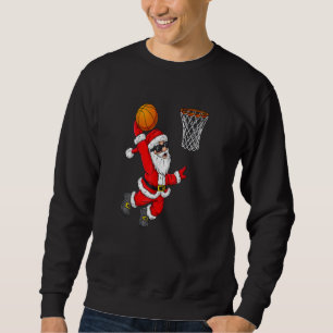 Sweatshirt Noël Père Noël Dunking Basketball