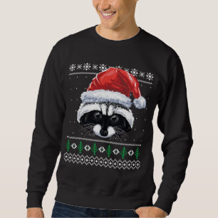 Sweatshirt Noël Raccoon Funny Père Noël Raccoon Xmas laid Sw