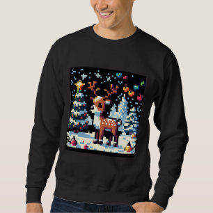 Sweatshirt Noël Reinder Winter Wonderland Pixel Art