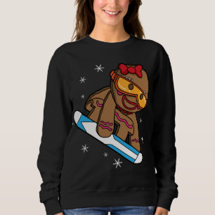 Sweatshirt Noël Snowboard Gingerbread Girl