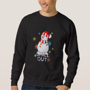 Sweatshirt Noël Snowman Chill Out Snowflakes Xmas Boys G