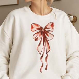 Sweatshirt Nœud Rose Élégant Coquette Féminin