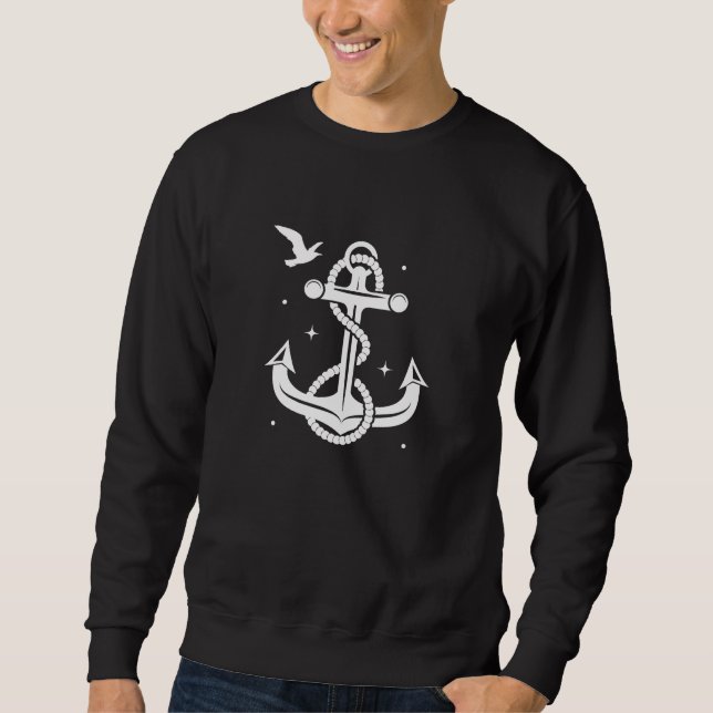Sweatshirt noir Ancre (Devant)