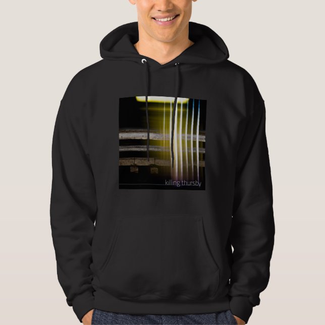 Sweatshirt noir de sweat - shirt à capuche de PE (Devant)