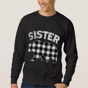 Sweatshirt Noir et blanc Buffalo à carreaux Soeur Ours Noël