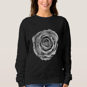 Sweatshirt Noir Et Blanc rose Joli Fleur