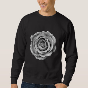 Sweatshirt Noir Et Blanc rose Joli Fleur