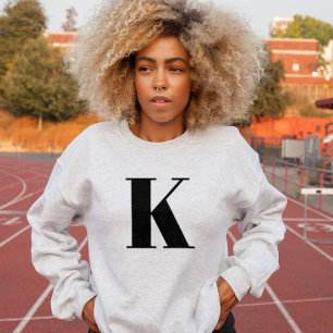 Sweatshirt Nom du monogramme personnalisé Typographie initial