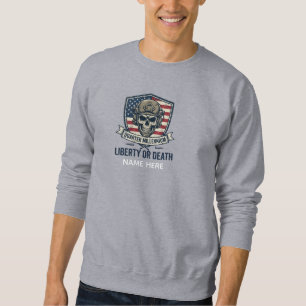 Sweatshirt Nom personnalisé Crâne tactique 250 ans de liberté