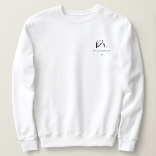 Sweatshirt Nom personnalisé Dr Minimaliste Docteur Graduation