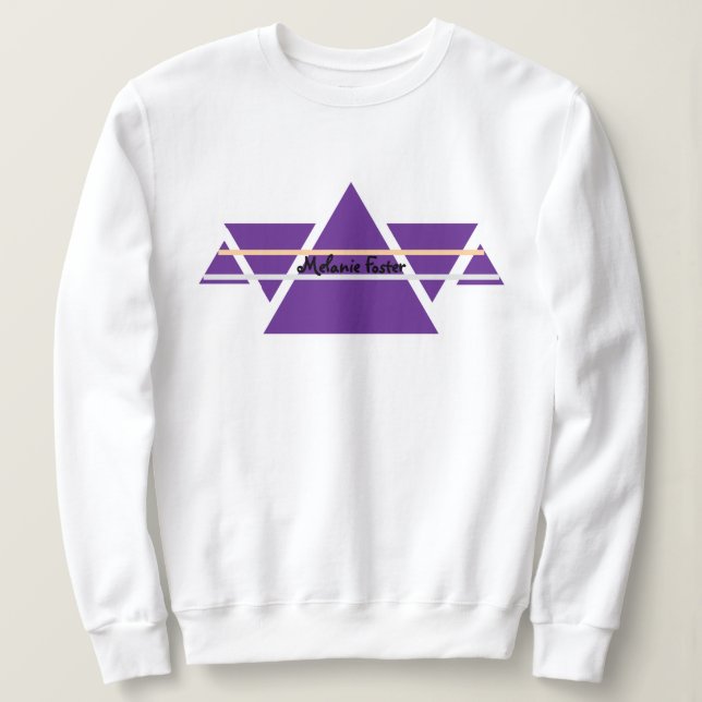 Sweatshirt Nom personnalisé Script Triangle icône Femmes (Design devant)