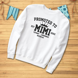 Sweatshirt Noms Des Petits-Enfants Promus À Grand-Mère Année