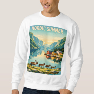 Sweatshirt Nordic Summer – Vintage Scandinavian Fjord Travel