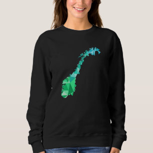 Sweatshirt Norvège Carte En Polygon Style Scandinavi Géométri