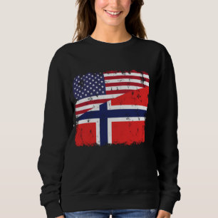 Sweatshirt Norvège Norge Norwegian American Flag Pride Herita