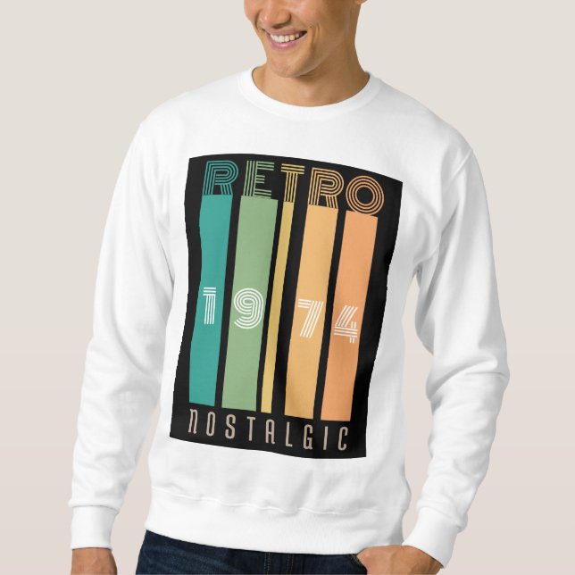 Sweatshirt Nostalgique rétro 1974 (Devant)