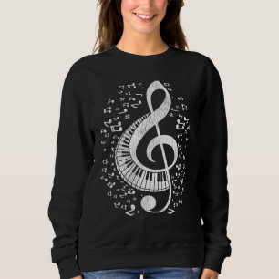 Sweatshirt Notes musiciennes Pianistes de musique Clavier Arb