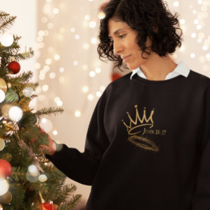 Sweatshirt NOTRE SAUVEUR ROI CHrétienne Noël noir des femmes