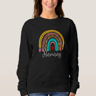 Sweatshirt Nounou Léopard Arc-en-Ciel Retour à l'École Profes