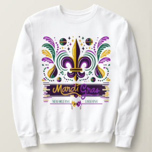 Sweatshirt Nouvelle-Orléans Mardi Gras jaune violet vert