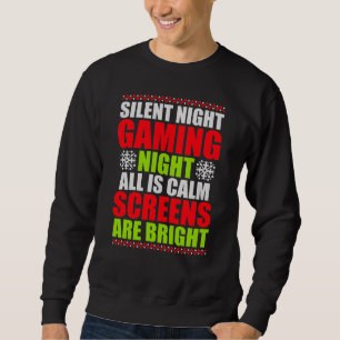 Sweatshirt Nuit silencieuse de jeu, écrans lumineux tout calm