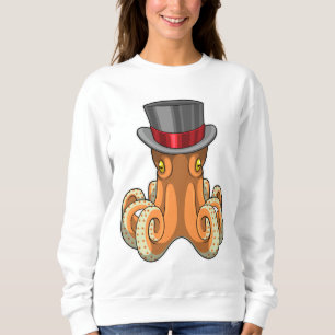 Sweatshirt Octopus comme Gentleman avec chapeau supérieur